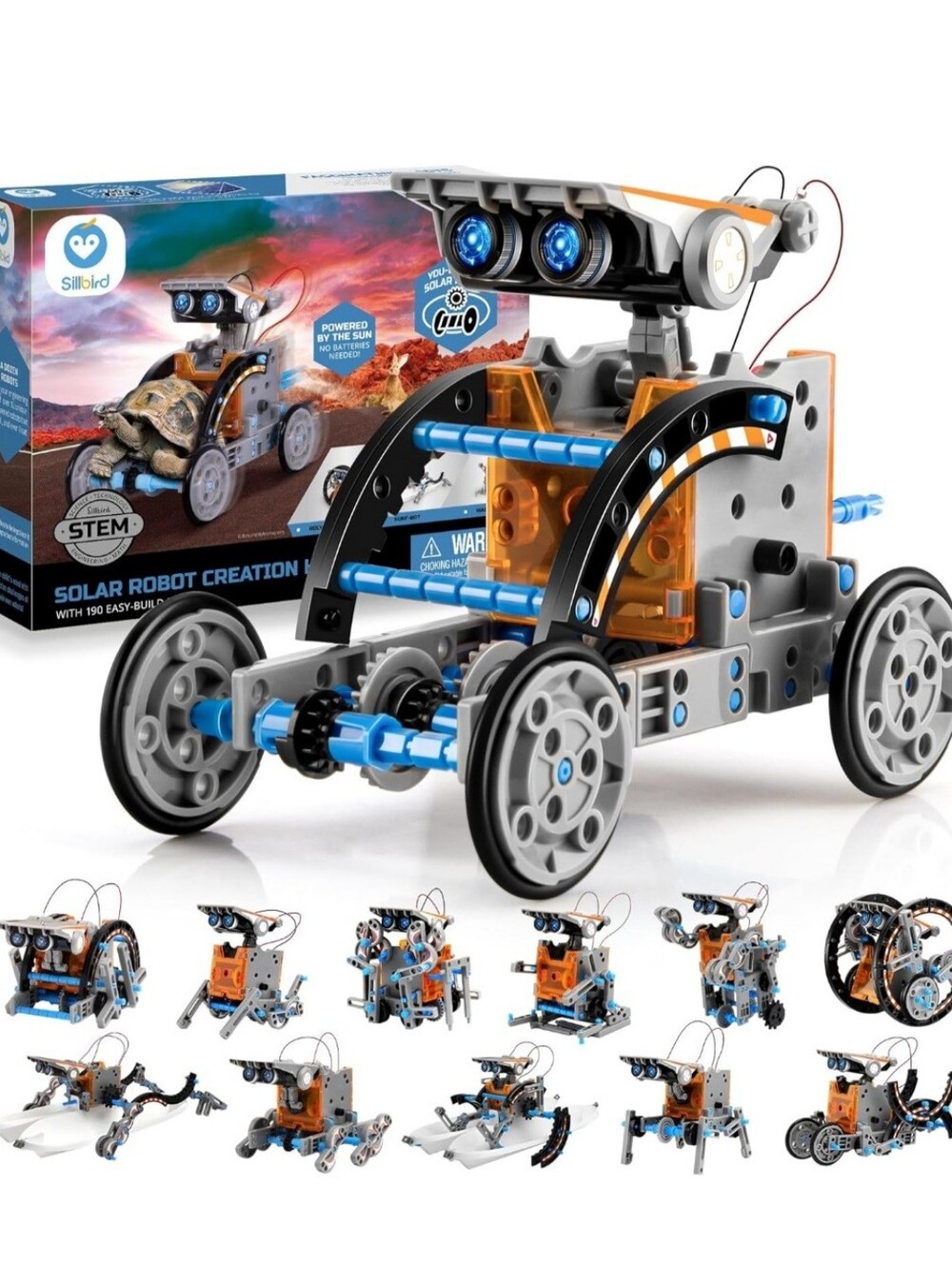 Sillbird 12-in-1 Solar Robot Building Kit STEM Gift for Boys Aged 8-13, DIY Scie